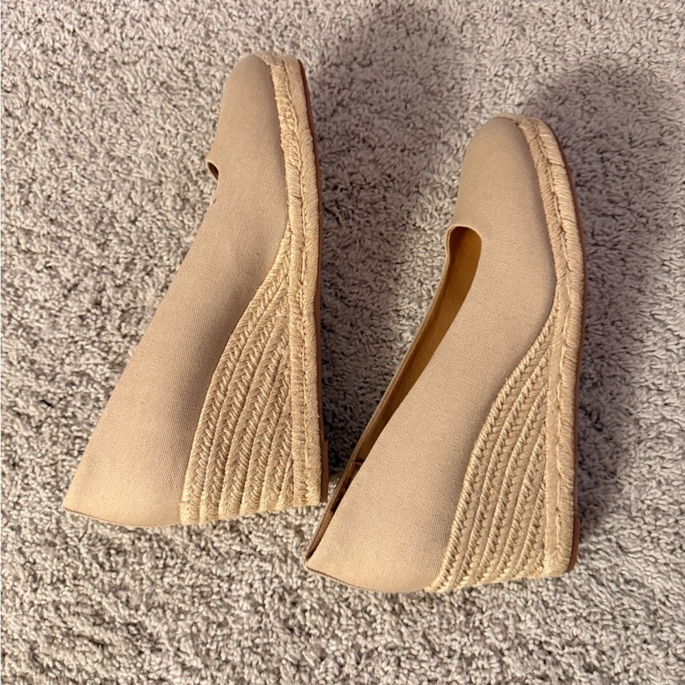 J. Crew Factory Tan Wedge Espadrilles Size 10 - Picture 8 of 9
